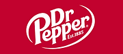 Dr Pepper logo, established 1885, white text on red background